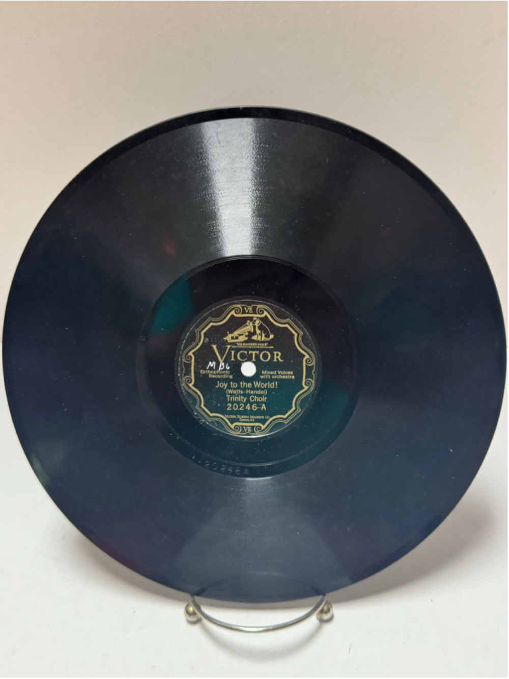 Vintage Victor Trinity Choir Shellac 78 Rpm Record 10” Joy to the World